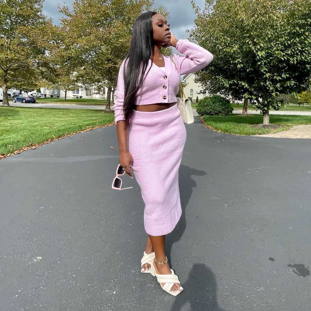 Soft Pink Sweater Set